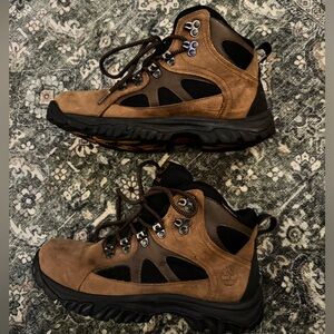 Brown & Black Timberland Hiking Boots